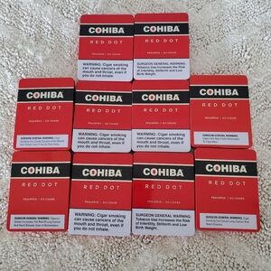 10 Ct COHIBA Red Dot Metal Tin Cigar Boxes Metal Hinged 3.5" W x 4.5"L x .5"H
